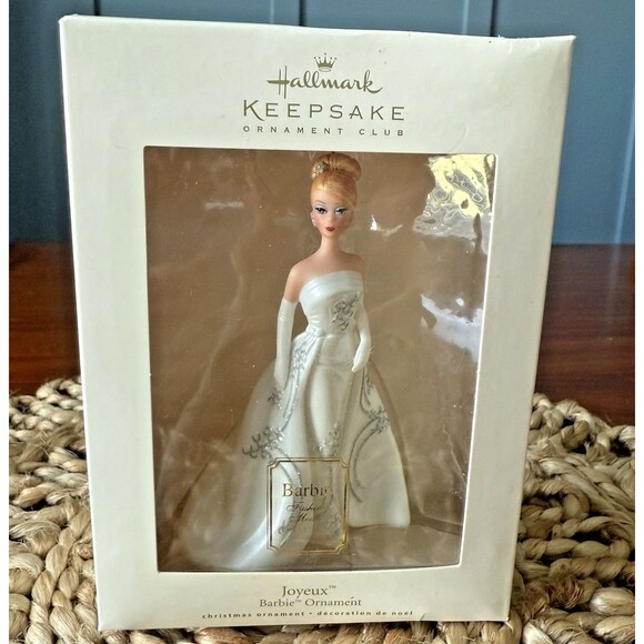 2007 Hallmark‎ Joyeux Barbie Ornament – Porcelain, Keepsake Ornament Club MIB - Picture 1 of 6